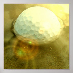 Golfball-Stapel im Schlamm-Druck Poster