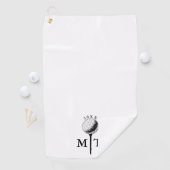 Golfball-Tee mit personalisiertem Anfangsmonogramm Golfhandtuch (Insitu)