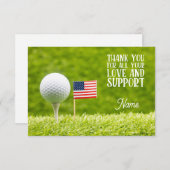 Golfball und amerikanische Flagge Dankeskarte (Vorne/Hinten)