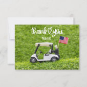 Golfball und amerikanische Flagge Dankeskarte (Vorderseite)