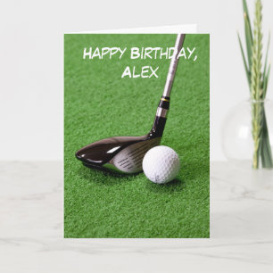Golfball und Club Personalisiert zum Geburtstag Karte