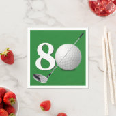 Golfball und Club zum 80. Geburtstag Serviette (Beispiel)