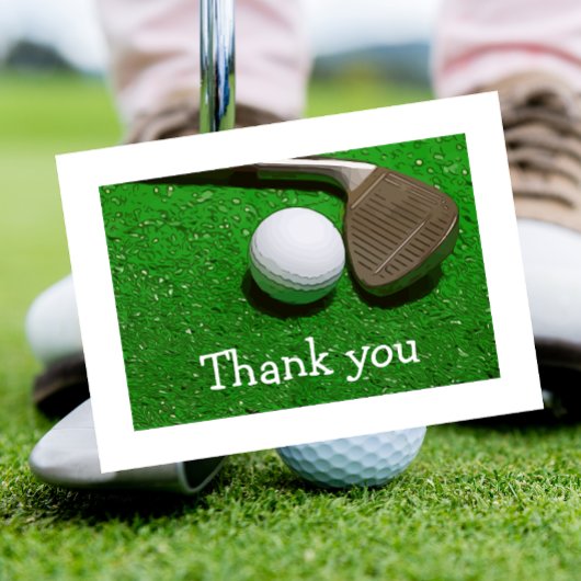 Golfball und Eisen grün Danke Karte