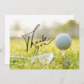 Golfball und Eisen grün Danke Karte (Vorne/Hinten)