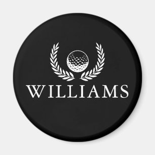 Golfball und Kranz Schwarz und Weiß Benutzername  Magnet