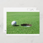 Golfball und Loch Postkarte (Vorne/Hinten)