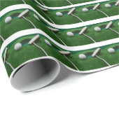 Golfball und Putter auf grünem Gras Geschenkpapier (Rolleneckpunkt)
