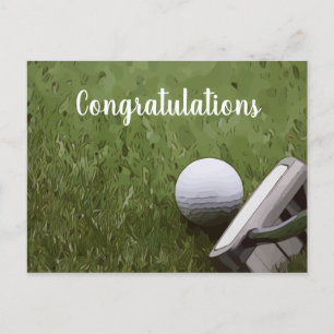 Golfball und Putter Gratulation Postkarte