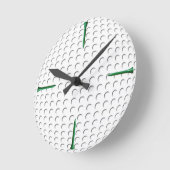 Golfball und T-Stück Runde Wanduhr (Winkel)