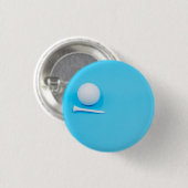 Golfball und Tee auf blauem Grund Button (Vorne & Hinten)
