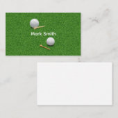 Golfball und Tee auf grünem Gras Visitenkarte (Vorne/Hinten)