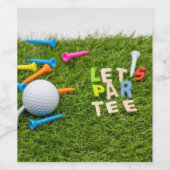 Golfball und Tee ließ uns Party Golfer Weinetikett (Einzelnes Label)