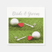 Golfball und Tee mit Liebe für Golferhochzeit Serviette (Vorderseite)