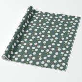 Golfball- und Tee-Muster Dunkelgrün Geschenkpapier (Ungerollt)