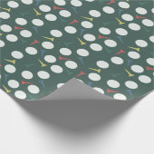 Golfball- und Tee-Muster Dunkelgrün Geschenkpapier (Ecke)