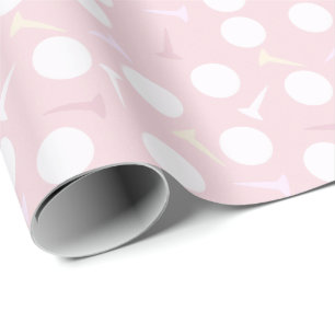 Golfball- und Tee-Muster Hellrosa Geschenkpapier