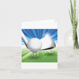 Golfball- und Tee-Notizkarten Karte