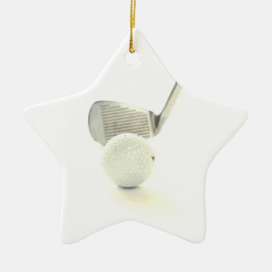 Golfball-und Verein-Verzierung Keramik Ornament (Vorne)