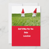 Golfball und Weihnachtsmannmütze für den Weihnacht Einladung (Vorderseite)