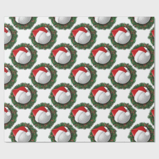 Golfball- und Weihnachtsmannmütze-Geschenkpapier Geschenkpapier (Flach)