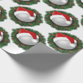 Golfball- und Weihnachtsmannmütze-Geschenkpapier Geschenkpapier (Ecke)
