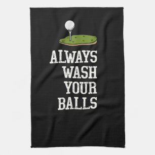 Golfball wasche immer deine Bälle Geschirrtuch