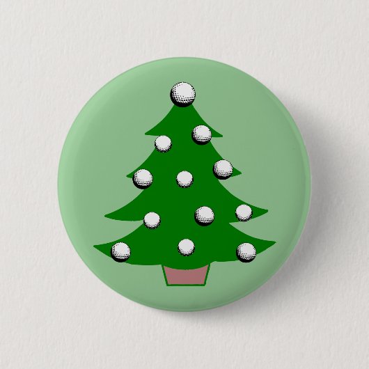 Golfball-Weihnachtsbaum Button (Vorderseite)
