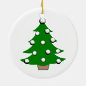 Golfball-Weihnachtsbaum Keramikornament (Hinten)