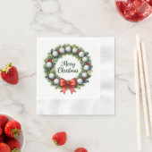 Golfball-Weihnachtskranz Frohe Weihnachten Serviette (Beispiel)