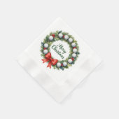 Golfball-Weihnachtskranz Frohe Weihnachten Serviette (Ecke)