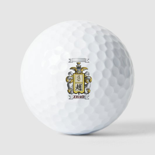 Golfball Zhao Nachname und Schild (Vorderseite)