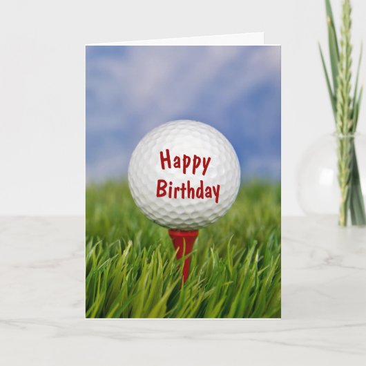 Golfball zum Geburtstag auf Abschlag Karte (Vorderseite)