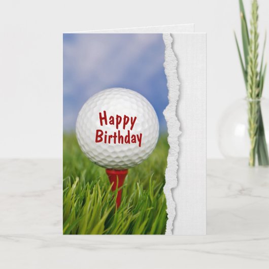 Golfball zum Geburtstag Karte (Vorderseite)