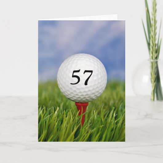 Golfball zum Tee zum Geburtstag Karte (Vorderseite)