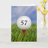 Golfball zum Tee zum Geburtstag Karte (Gelbe Blume)