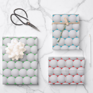 Golfbälle Abstrakte Verpackungsfolien Geschenkpapier Set