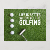 Golfbälle auf grünem Gras für Golfer Postkarte (Vorderseite)