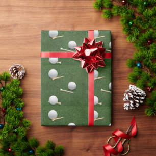 Golfbälle auf grünem Gras Geschenkpapier