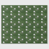 Golfbälle auf grünem Gras Geschenkpapier (Flach)