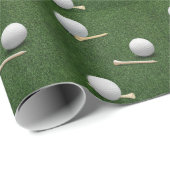 Golfbälle auf grünem Gras Geschenkpapier (Rolleneckpunkt)