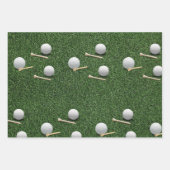 Golfbälle auf grünem Gras Geschenkpapier Set (Vorderseite 3)