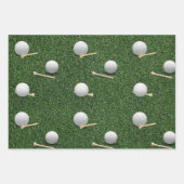 Golfbälle auf grünem Gras Geschenkpapier Set (Vorderseite)