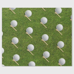Golfbälle auf grünem Gras Hintergrund Geschenkpapier