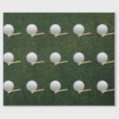 Golfbälle auf grünem Gras Hintergrund Geschenkpapier (Flach)