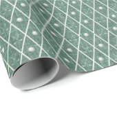 Golfbälle & Golfschläger Argyle auf Jägergrün Geschenkpapier (Rolleneckpunkt)