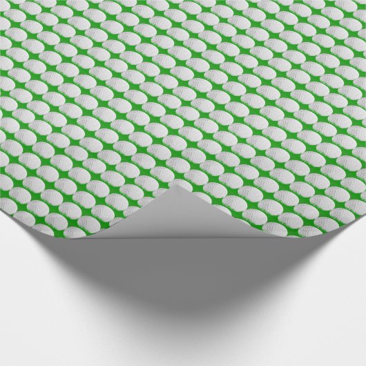 Golfbälle im Grasmuster Geschenkpapier (Ecke)