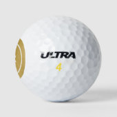 Golfbälle mit metallischer Monogramminitiale in Go (Logo)