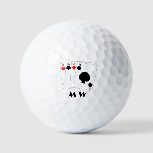 Golfbälle Mit Monogramm 4 Aces Design (Vorderseite)