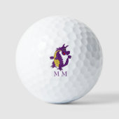 Golfbälle Mit Monogramm Lila Drachendesign (Vorderseite)
