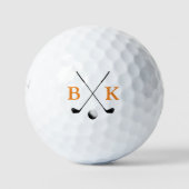 Golfbälle mit Orange Name Initialen (Vorderseite)